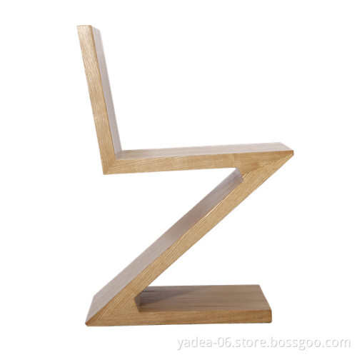 Modern Architecture and Design Z Shape Dining Chair Gerrit Rietveld Zig Zag Chair Replica